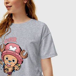 Футболка оверсайз женская Тони Тони Чоппер One Piece, цвет: меланж — фото 2