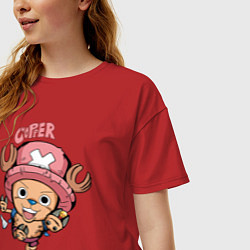 Футболка оверсайз женская Тони Тони Чоппер One Piece, цвет: красный — фото 2