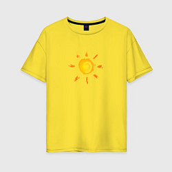 Футболка оверсайз женская Солнце, цвет: желтый