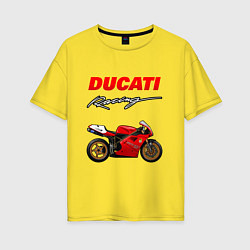 Футболка оверсайз женская DUCATI ДУКАТИ MOTOSPORT, цвет: желтый