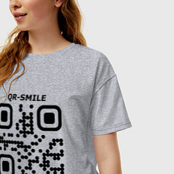 Футболка оверсайз женская QR-SMILE, цвет: меланж — фото 2