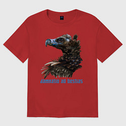 Футболка оверсайз женская Стервятник, цвет: красный