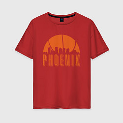 Футболка оверсайз женская Phoenix City, цвет: красный