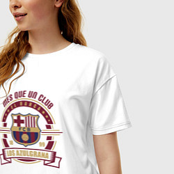 Футболка оверсайз женская ФК Барселона, цвет: белый — фото 2