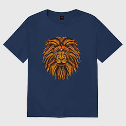 Футболка оверсайз женская Лев, цвет: тёмно-синий