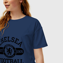 Футболка оверсайз женская Chelsea Football Club, цвет: тёмно-синий — фото 2