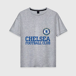 Футболка оверсайз женская Chelsea FC: Blue, цвет: меланж