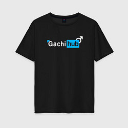 Футболка оверсайз женская Gachi hub, цвет: черный