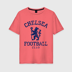 Футболка оверсайз женская Chelsea FC: Lion цвета коралловый — фото 1
