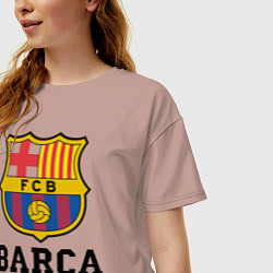 Футболка оверсайз женская Barcelona Football Club, цвет: пыльно-розовый — фото 2