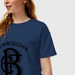 Футболка оверсайз женская FC Barcelona, цвет: тёмно-синий — фото 2