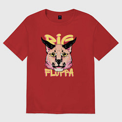 Футболка оверсайз женская Big Cat Floppa, цвет: красный