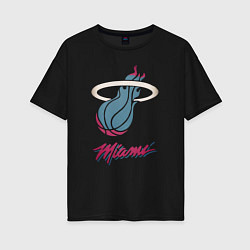 Футболка оверсайз женская Miami Heat, цвет: черный