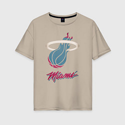 Футболка оверсайз женская Miami Heat, цвет: миндальный
