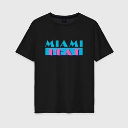 Футболка оверсайз женская Майами Хит, цвет: черный