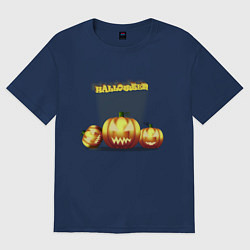 Футболка оверсайз женская Halloween, цвет: тёмно-синий