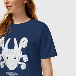 Футболка оверсайз женская Medusa из Доты 2, цвет: тёмно-синий — фото 2