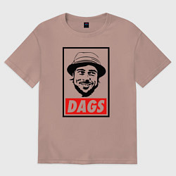 Футболка оверсайз женская Snatch: Dags, цвет: пыльно-розовый