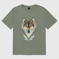 Футболка оверсайз женская Зимний хранитель, цвет: авокадо