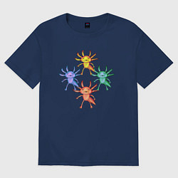 Футболка оверсайз женская Аксолотль квартет, цвет: тёмно-синий