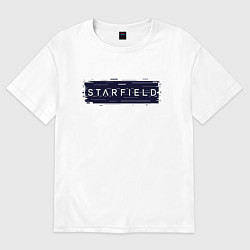 Футболка оверсайз женская Старфилд - Глитч, цвет: белый