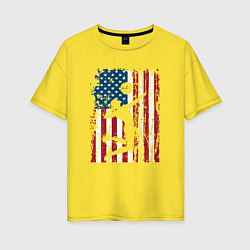 Футболка оверсайз женская USA Volleyball, цвет: желтый