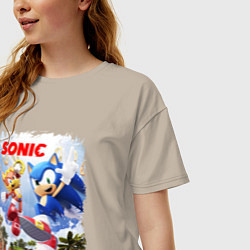 Футболка оверсайз женская SONIC СОНИК Z, цвет: миндальный — фото 2