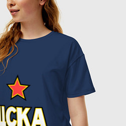 Футболка оверсайз женская ЦСКА, цвет: тёмно-синий — фото 2