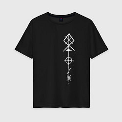 Футболка оверсайз женская РУНЫ RUNES Z, цвет: черный