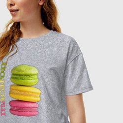 Футболка оверсайз женская Macaron, цвет: меланж — фото 2