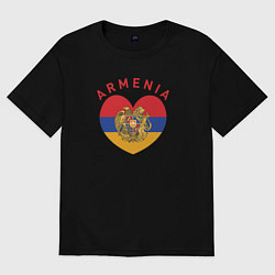 Футболка оверсайз женская The Heart of Armenia, цвет: черный