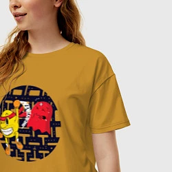 Футболка оверсайз женская Pac-Man, цвет: горчичный — фото 2