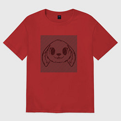 Футболка оверсайз женская Rabbit illusion, цвет: красный