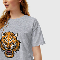 Футболка оверсайз женская Cool Tiger, цвет: меланж — фото 2