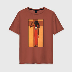 Футболка оверсайз женская Древняя Египтянка, цвет: кирпичный