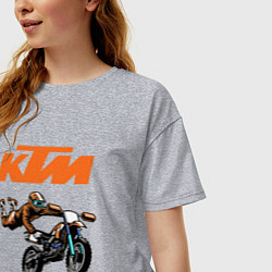 Футболка оверсайз женская KTM МОТОКРОСС Z, цвет: меланж — фото 2