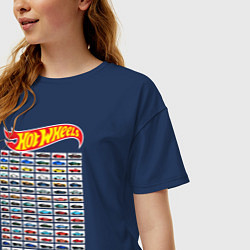 Футболка оверсайз женская Hot Wheels Машинки, цвет: тёмно-синий — фото 2