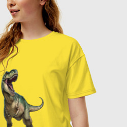 Футболка оверсайз женская Тираннозавр, цвет: желтый — фото 2