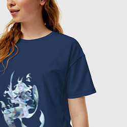 Футболка оверсайз женская Голубая русалка, цвет: тёмно-синий — фото 2