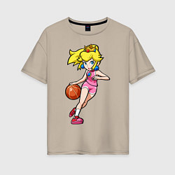 Футболка оверсайз женская Peach Basketball, цвет: миндальный