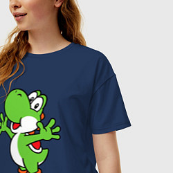Футболка оверсайз женская Yoshi, цвет: тёмно-синий — фото 2