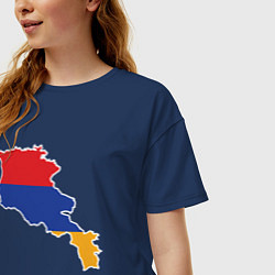 Футболка оверсайз женская Map Armenia, цвет: тёмно-синий — фото 2