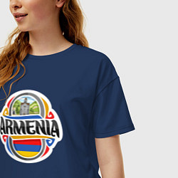 Футболка оверсайз женская Великая Армения, цвет: тёмно-синий — фото 2