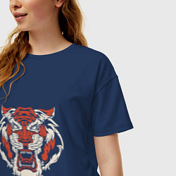 Футболка оверсайз женская Tiger - Head, цвет: тёмно-синий — фото 2