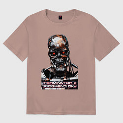 Футболка оверсайз женская Terminator T-800, цвет: пыльно-розовый