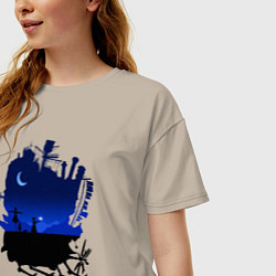 Футболка оверсайз женская Walking castle, цвет: миндальный — фото 2