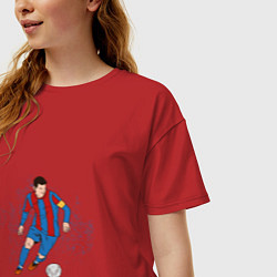 Футболка оверсайз женская Известный футболист, цвет: красный — фото 2