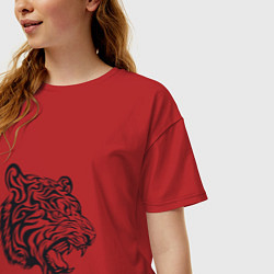 Футболка оверсайз женская Тигриный Год, цвет: красный — фото 2