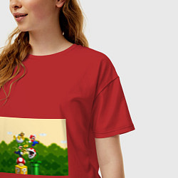 Футболка оверсайз женская Mario Coins, цвет: красный — фото 2