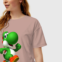 Футболка оверсайз женская 3d Yoshi, цвет: пыльно-розовый — фото 2